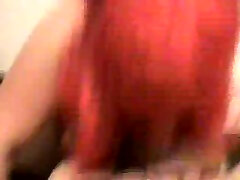 My hairy holland mom mature wife wearing a red wig and blowing my dick