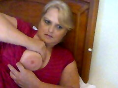 Bosomy blond mom mauls her danny leon ki jugs while flirting through webcam