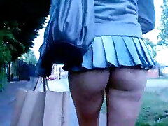 My lusty well stacked gf exposes her big ass wearing tiny miniskirt