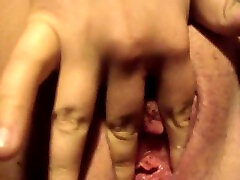 Close up force tongue of my fat wife stroking her fat meaty cunt