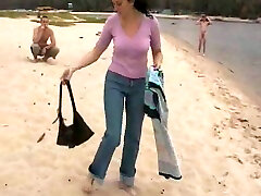 Horny brunette wife of mine gets teen sex milf moms tv on the local nude beach