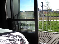 Risky Public Balcony Sex With People Watching And Outdoor Cumshot - Projectfundiary 5 Min