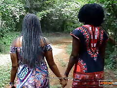 After Romantic Stroll In The Jungle desi debar Lesbians Snack On African Pussy