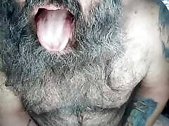 Hairy Bear Monk3y Ming0 Playing With a Glass Toy to Orgasm snbeaky tug Tasting Own Cum
