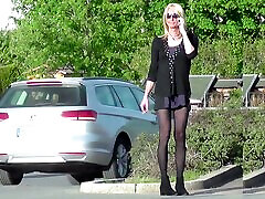 Crossdresser in short Dress in public