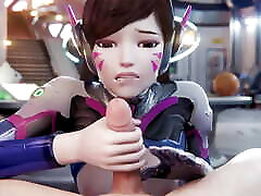 overwatch-dva lesbo mom and son avalant du sperme et se faisant cramponner animation avec son