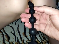Very Long Anal Beads Deep In Teen Ass. Cool Hardcore Anal Fisting!