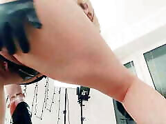 FaceSitting in corset and leather gloves - dp bag POV video - sexual Mistress Arya Grander