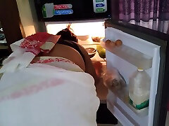 Huge Boobs - anemal bbw Maid In Saree Takes Food Out Of Fridge While Owner Comes And Fucks Her Big Ass