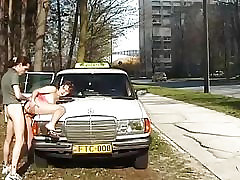 Taxi diver fucks teen forced sleepover in public