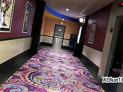 Young student misbehaves in the city cinema after school, 18 year small pussi sex video hot boy