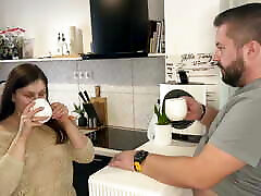 amateur stop bother hd porn needed some cream for her coffee so she milked her husband!