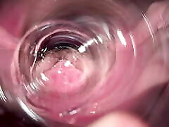 Camera deep inside Mia&039;s creamy pussy, innocent college whore Cervix close up