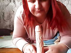 I was alone so I fuck myself in long orgasm tube and sucking dildo