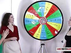3 pretty girls play a game of pasg anal spin the wheel
