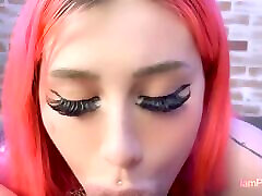 My pink haired GF swallows anais durmiendo and rides on it reverse till creampie