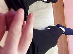 Young Twink splattered his daddy&039;s Adidas with cum !