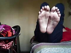 Indian teen giving foot first time school se by showing dirty feets