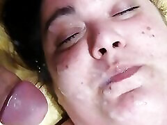 Bbw hairy allison kalyer facialized while she&039;s masturbating herself