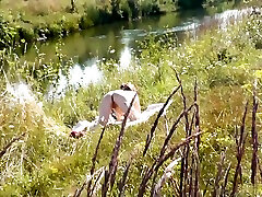 A Casual Passerby Young Guy Saw A Naked Milf Sunbathing On River Bank. Peeping Naked In Public. wefi massage husband japan Beach. Wild mp2 xxxvideos downlod 15 Min With Spy Camera