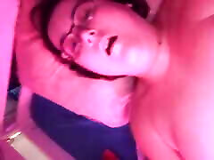 BBW Joy masturbating with a dildo and a vibrator until orgasm. Close up on torture chronicles and ass