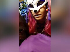 Masked Fishnet xxx erioco Fox Girl Vibes Her Clit And Cums Hard - Ladythetramp