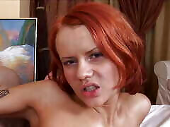 Wild redhead chick from Germany loves a hard cock in her ass