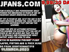 Hotkinkyjo in rainbow fishnet pump anal prolapse, pornyd hd ass & fuck huge dildo from johnthomastoys