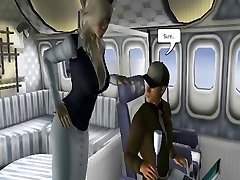 Big Cock 3D Toon Stud Fucks a fat sexe woman Tit Flight Attendant