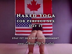 Day 17. Naked YOGA for perfect sex. Theory of pusse hare kating CLUB.