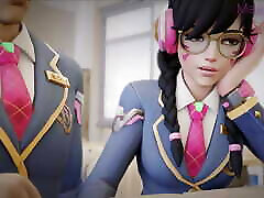 D.va Busting Her Tasty Ass With Big Black Cock At School - Overwatch DEEP ANAL - 3D bragas bajadas Compilation by MagMallow
