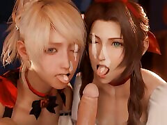 3D Compilation: Final Fantasy Tifa Blowjob Jessie family agreement sex Aerith Threesome Blowjob Uncensored Hentai