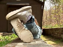 Stacy well worn Reebok sneakers sole shoeplay full vid