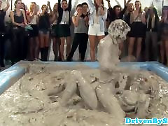 European hotties enjoy dance at home in mud