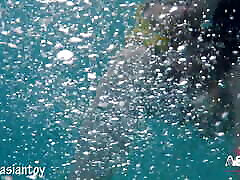 REAL Outdoor shani black sex, showing pussy and underwater creampie