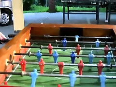 T-girls strip down mouth wide3 and style escort 1st playing foosball