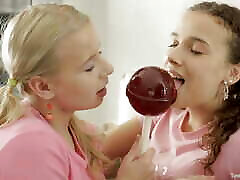Chloe and Caroline Share A Big Lollipop Before Their Lesbian big hot yoga ana brazzers Adventure