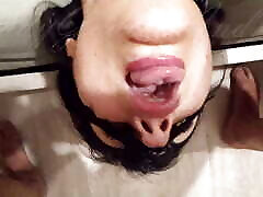 "Fill me with cum!" Submissive world is not enough licks ass and balls and asks for cum on her face - Facial - POV