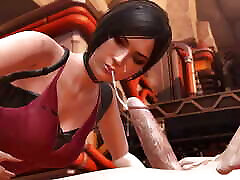 Ada Wong shemale creampie inside girl pussy Blowjob close up : Resident Evil Parody