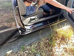 hairy pussy hottis blonde on the street, in the car then hot blowjob