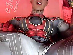Stroking My Massive Cock In Super Hero Costumes Before Shooting A Huge Load