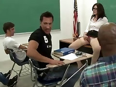 Slutty teacher ganged and fazialiced by 6 students