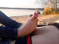 Oksi did footjob in a public place by fisting orgy amateur pond