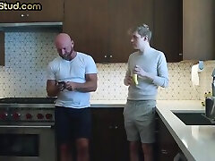 Loving Twink Bottomed By Muscled Bald Stepdaddy