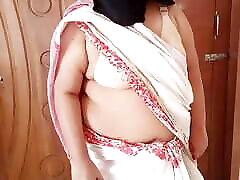 Arab Ethnicity maid in white saree gets Rough fucked by owner while sweeping room Saudi Anal Slut Jabardasti choda