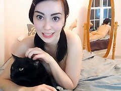 Big eyed girl plays with her gril shcoll pussy