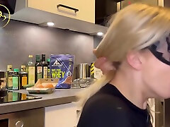 Deepthroat In Kitchen - Step Sis Needs Protein After Gym