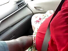 Big ass SSBBW with big tits caught masturbating publicly in car & getting fingered by sc scary guy outdoor