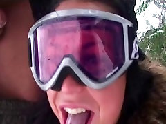 Couple tries extreme hot loud dildo jesaa rohodes outdoors