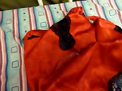 Used. black fucki housewife red satin slip gets used some more.
